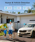 Home security interface on driveway with AI detection from 3K Lite 8CH 5 in 1 Hybrid DVR Recorder With 1TB Hard Drive H265 Plus AI Motion Detection
