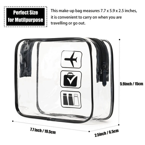 Clear Travel Toiletry Bag Set TSA Approved 3 Piece Quart Size Carry On Bags For Women And Men, 7.7x5.9x2.5 inches, multicolor.