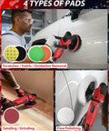 Heavy Duty Car Buffer Polisher With 6 Speed Settings From 1000 To 3500 RPM 1200W Rotary Waxer Kit in use on car surface