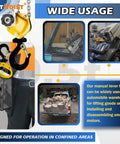 Half Ton Manual Lever Chain Hoist With 1100 Lb Capacity, 10 Ft Lift, G80 Alloy Steel Chain, 2 Heavy Duty Hooks in use
