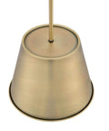 Close-up of Derose Transitional One Light Indoor Pendant Light In Brushed Brass Finish That Works With Sloped Ceilings Modern Home Fixture