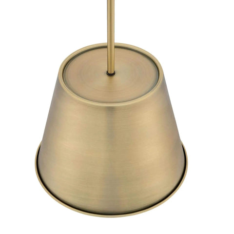 Close-up of Derose Transitional One Light Indoor Pendant Light In Brushed Brass Finish That Works With Sloped Ceilings Modern Home Fixture