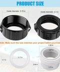 Hot Tub Heater Split Nut Union And Tailpiece 2 Inch Adapter Kit with size dimensions for easy install on most systems.
