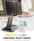 Adjustable Ipad Stand And Tablet Holder For Desk And Home Office Folds Flat For Travel Lightweight 15.2 Oz