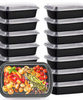 Stacked Workhorse 38 Oz Meal Prep Containers Bundle With Lids Huge Family Sized Extra Large Thick Plastic Food Storage