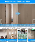 Hidden Door Hinges 6 Inch Heavy Duty 2 Pack Concealed 3D Adjustable Butt Hinges With 180 Degree Swing And 88 LB Capacity shown installed on a minimalist door setup highlighting open and closed positions.