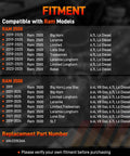 Dodge Ram Hydraulic Power Brake Booster 2019 To 2025 2500 3500 Fit 6.4L V8 Gas And 6.7L Diesel compatibility chart with models and years.