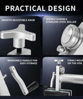 Practical design features of Tubing Bead Roller For Copper, Aluminum, And Thin Steel Piping with adjustable knob and removable handle.