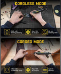 T1 Max Cordless Soldering Iron Kit with 7 Second Heat Up From 390 To 840 Fahrenheit used for precision electronics repair.