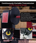 Top Shelf Benchtop Wood Lathe Pumping Solid Power Inside A Roomy Base with variable speed control knob and safety fuse.