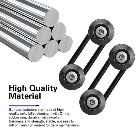 Aluminum Bumper Quick Release Clips Kit 18 Piece Easy Install Universal Fasteners For Front And Rear Bumpers Trunks Fenders Hatches And Hoods With Rubber Gaskets Black