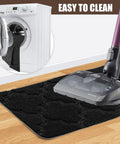 Vacuum cleaner on black non slip stair treads carpet, washing machine inset; Non Slip Stair Treads Carpet For Wooden And Tile Steps 8x30 Inches 15 Pack Easy Install With Reusable Adhesive Safe For The Elderly Children And Pets visible