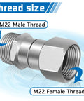 2 Pack M22 to 14mm Pressure Washer Swivel Fittings, Anti Twist Connector Joint, 360 Degree Kink Free Swivel for Gun and Hose, Stainless Steel, Handles Up To 5000 PSI M22 male to female thread