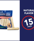 Beefhide Dog Chew Rolls 8 Inch Made In USA Natural Flavor 15 Count Pack Thick Rawhide Treats for Heavy Chewers Safe American Sourced Quality Chews for Dogs