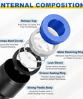 Internal components of Y Splitter Push To Connect Fittings 2 Pack Three Way Pneumatic Union Fittings For Air Lines Plastic Blue Pro Grade