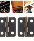 1:12 Scale Miniature Bronze Hinges Set Of 20 With 80 Screws For Dollhouse Furniture Cabinet Closet DIY Projects Antique Brass Finish 0.70 x 0.62 x 0.15 Inches displayed with jewelry boxes
