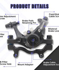 Heavy Duty Mountain Bike Mechanical Disc Brake Kit Featuring Double Piston Calipers And Premium Resin Pads To Bomb Downhill Runs and Shred Technical Trails close-up showing detailed components