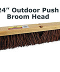 24 Inch Push Broom Head With Stiff Bristles For Tough As Nails Indoor Outdoor Cleaning Attaches To Any Standard Handle