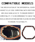 High Temp Rear And Front Differential Gasket Set For Dana 60 70 50 Axles showing the gasket design and compatibility for Jeep Ford GMC.