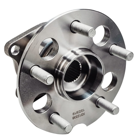 Front view of Pair Rear Wheel Hub And Bearing Assembly For Toyota RAV4 2001 2002 2003 2004 2005 AWD 5 Lug Models, 2 Piece Set, Beefed Up Durability, OEM quality