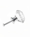 12 Pack Diamond Shaped Crystal Glass Drawer Knobs 30mm Cabinet Pull Handles in Silver Finish for dresser and kitchen