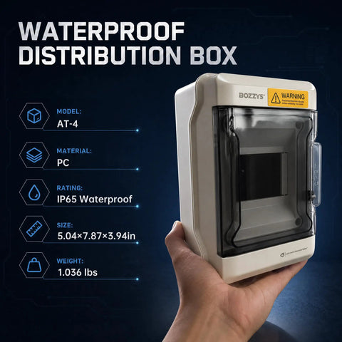 Heavy Duty 4 Way Din Rail Enclosure Weatherproof Outdoor Electrical Box size 5.04 x 7.87 x 3.94 in with IP65 waterproof seals
