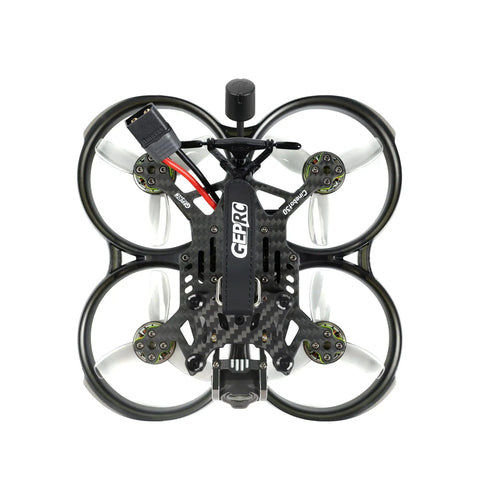 Top view of 4K 60FPS FPV Drone System With Advanced O3 Air Unit And 6S 2450KV VTX Wide Angle Quadcopter, carbon fiber frame.