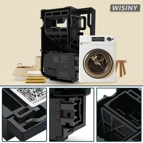 No Sweat Ge Top Load Washer Lid Lock Switch Wh01X27954 replacement part showing multiple angles and details for easy installation.