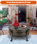 36 Inch Outdoor Fire Pit With Grill N Chill And Lid All In One Round Table For Patio Barbecues Heavy Duty Wood Burning Fire Pit