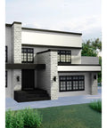 Modern home with 6-Inch Outdoor LED Cylinder Wall Sconce 2-Light Up And Down Mount, black finish, on exterior walls.