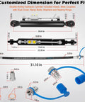 Hydraulic Top Link Cat 1 1 With Locking Block And Two Hoses Including Two Way Check Valve Cylinder Set dimensions illustrated.