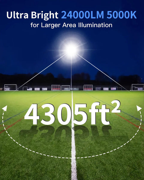 Heavy Duty Plug In LED Flood Light Delivering Hella Bright 24000 Lumens With Rugged IP66 Weatherproof Design For Backyard And Garage Illumination Featuring Top Tier 200 Watt Diodes Emitting Crisp 5000K Daylight White 120 Angle Beams
