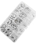 Open box of Stainless Steel E Clips And Circlips Washer Kit With 580 Piece Assortment For External Retaining Rings 1.2 To 15 Mm Fit Pulleys.