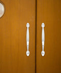 2 Pack Zinc Alloy Cabinet Pull Handles Vintage Door Pulls For Wardrobe And Furniture Bright Chrome Finish 128mm Hole Spacing