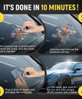 DIY Windshield Chip Repair Kit 2 Pack With UV Activated Resin, Advanced Injection Head And Suction Cup instruction steps