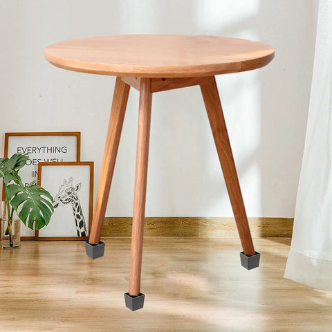Wooden table with black Four Pack Square Furniture Legs For Sofa And Cabinet, Black Metal And Plastic, Easy Install Replacement Feet