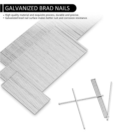 Heavy Duty Galvanized Brad Nails For Nail Guns 2 Inch 18 Gauge Dang Fine Trim And Molding Fasteners Kick Butt On Upholstery Jobs No Sweat Install 800 Pack Box in a close-up view.