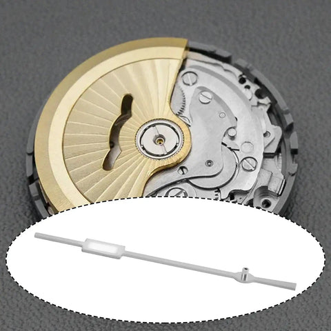 Black Stainless Steel Second Hand For NH35 NH36 4R 7S NH38 Watch Movements Replacement Part shown with movement gear