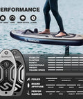Inflatable Hydrofoil Surfboard For Adults With Non Electric Setup And Accessory Pack Light Gray 90L in use on water
