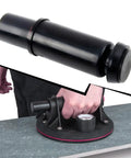 Heavy Duty Vacuum Suction Cup Hand Pump For 8 Inch Tile And Glass Lifting, black cup on slate surface