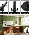 20 Pack Adjustable Furniture Leveling Feet Three Eighths Inch 16 Thread Heavy Duty Table Leg Levelers shown in kitchen setup