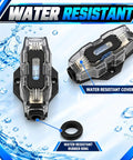 Heavy Duty 60 Amp Mini ANL Fuse Holder With 0 2 And 4 Gauge Wire Setup showing water resistant cover and rubber ring.