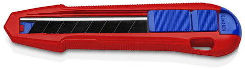 CutiX Universal Snap Knife With Stabilization Bar, 6-1/2 Inch Red Blue Grip, Quick Blade Replacement Without Tools, Uses 18mm Snap-Off Blades