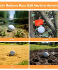 Golf ball in various terrains: water, bushes, sand, and mud; suitable for Telescopic Golf Ball Retriever Nine Foot With Double Sided Pickup Head For Water And Land Lightweight Stainless Steel Ball Grabber Tool Must Have Golf Accessory Gift.