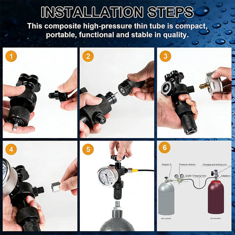 Installation steps for Hydraulic Accumulator Tool Kit With Nitrogen Charging Pro Grade Three Gauges 1500 4000 6000 PSI