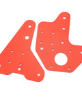 Red mounting brackets for Dual Z Axis Linear Rail Kit For 3D Printer Upgrade, Heavy Duty Steel Slide Guide System for precise layer alignment.