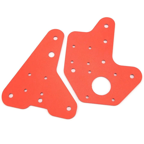 Red mounting brackets for Dual Z Axis Linear Rail Kit For 3D Printer Upgrade, Heavy Duty Steel Slide Guide System for precise layer alignment.