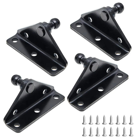 4 Pack Universal 10mm Ball Stud Gas Struts Mounting Brackets for Gas Springs and Lift Supports L Type Brackets With Screws Included Heavy Duty Steel Corrosion Resistant Hardware Compatible With 10mm Ball Head