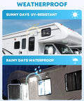 Bright 320 Lumen RV Exterior Porch Light With Switch 12V Replacement LED for Campers, trailers in sunny and rainy weather
