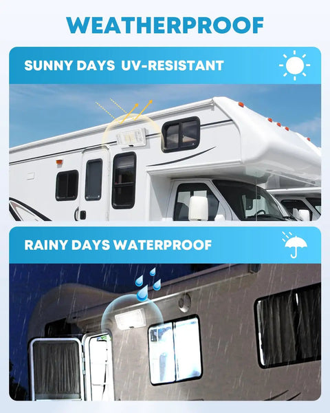 Bright 320 Lumen RV Exterior Porch Light With Switch 12V Replacement LED for Campers, trailers in sunny and rainy weather